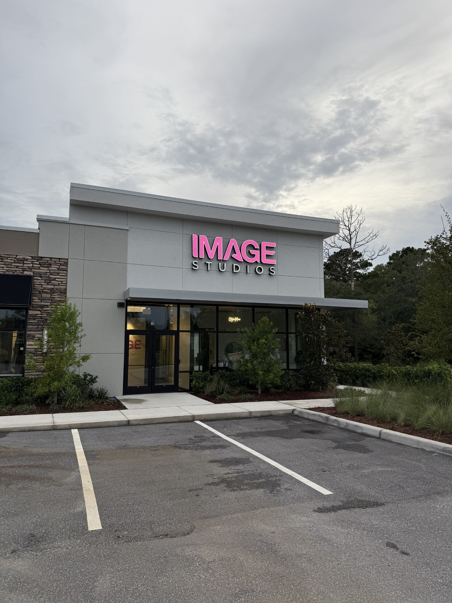 Main entrance to IMAGE Studios building where Velour Nails Studio is located in Studio 116
